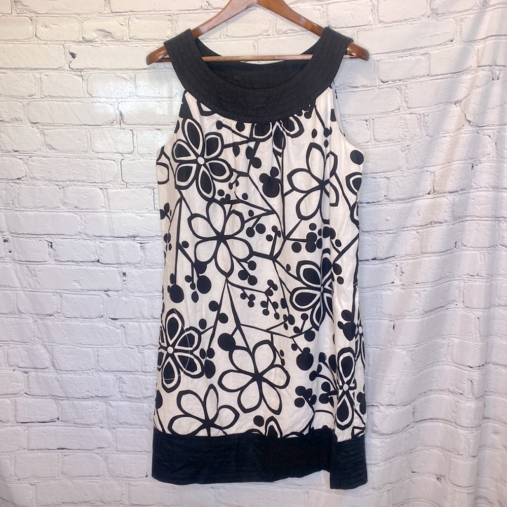Maggy London Sleeveless Black & White Dress Size 16 Excellent Condition